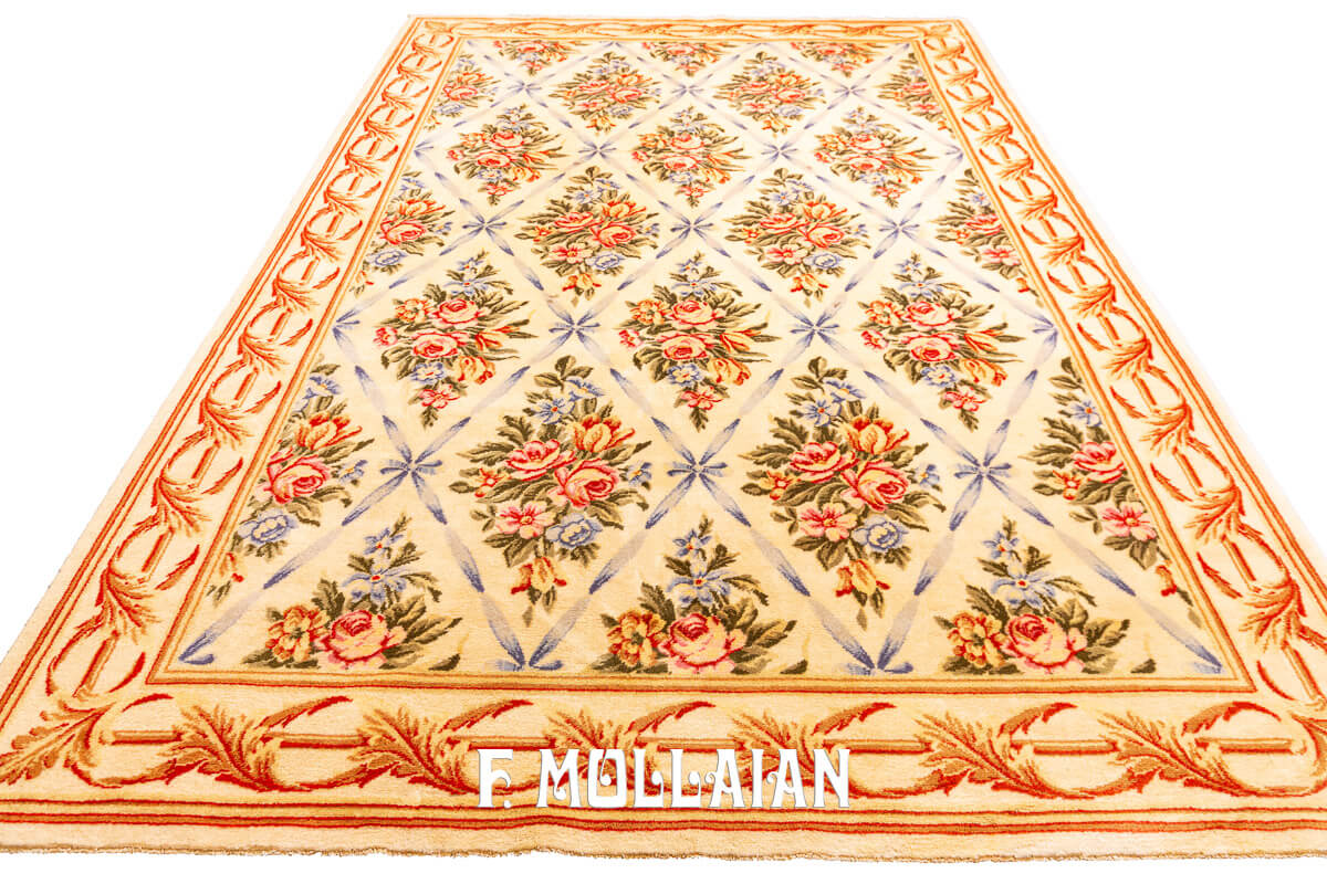 European Rug Floral Design Beige Color n°:988926